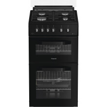 Hotpoint HDG5GCB Gas Cooker with Gas Hob 50cm Free Standing Black A+/A New