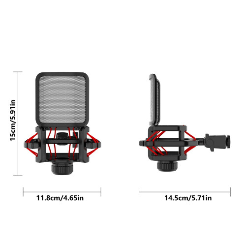 Professional Microphone Shock Mount Universal Antivibration Mic Holder With Mic 2