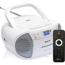 DAB+ Boombox CD Player & Cassette USB Dual Alarm Denver TDC-280 White