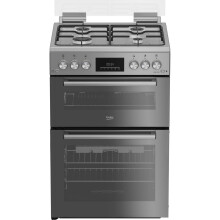 Beko FDG6272TCSM Gas Cooker with Gas Hob 60cm Free Standing Mirror Silver A/A+