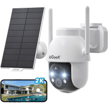 ieGeek 2K 3MP Wireless Solar Security Camera Home WiFi Battery CCTV System Alexa