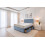 (Single, Sky Blue) Emily Plush Bed Set With Mattress, 2 Drawers Same Side & 24"Headboard 1