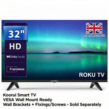 KOORUI 32" HD Roku Smart TV DVB-T2 3xHDMI Dolby Audio Freeview KK32HN1G