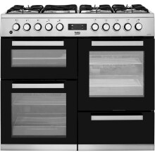 Beko KDVF100X 100cm Dual Fuel Range Cooker 7 Burners Stainless Steel A/A