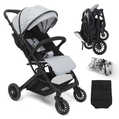 Baby Stroller Foldable Pushchair Adjustable Compact Travel Pram Buggy Canopy