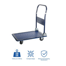 Heavy Duty 150kg Folding Platform Trolley Hand Truck Cart Sack Flat Bed Pulley