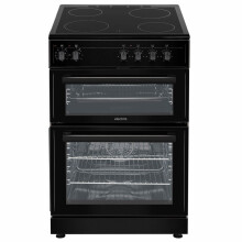 electriQ 60cm Double Oven Electric Cooker - Black EQEC60B5