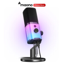 MAONO PD100X RGB Gaming Microphone USB/XLR Dynamic Microphone Noise Reduction Mute Headphone Jack for Gaming Streaming Podcast