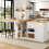(White, MDF) 2-Drawer Sideboard with Snack Rack 2