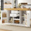 (White, MDF) 2-Drawer Sideboard with Snack Rack 3