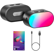 AOCHUAN Mini RGB Magnetic Fill Light 3-stop Brightness 7 Color Adjustment Gimbal LED Video Photography Light for Phone Selfie