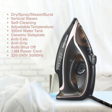 Powersonic Steam Iron 3200W Ceramic Soleplate Self Cleaning SelfClean 350ml Tank