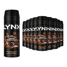 Lynx Dark Temptation Deodorant Body Spray 150ml, 30 Pack, 48H Chocolate Scent