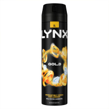 Lynx Gold XL Body Spray 200ml, 48H Deodorant Oud Wood & Vanilla Scent