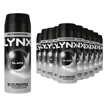 Lynx Black Anti-Perspirant Deodorant Spray 150ml, 36 Pack, 72H Anti Sweat