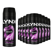 Lynx Excite Deodorant Body Spray 150ml, 18 Pack, 48H Coconut & Black Pepper