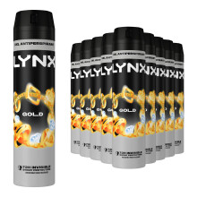 Lynx Gold Anti-Perspirant Deodorant Spray 250ml, 36 Pack, 72H Anti White Marks