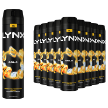 Lynx Gold Deodorant Body Spray 250ml, 18 Pack, 48H Oud Wood & Vanilla