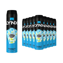 Lynx Ice Chill Deodorant Body Spray 200ml, 36 Pack, 48H Iced Mint & Lemon