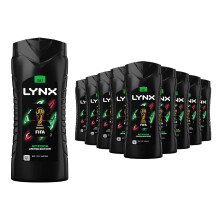 Lynx Africa Shower Gel 500ml, 12 Pack Body Wash 12H Freshness