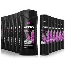 Lynx Excite 6-Pack Bundle, Shower Gel 500ml + Body Spray 250ml, 6 Each