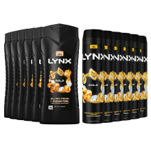 Lynx Gold 6-Pack Bundle, Shower Gel 500ml + Body Spray 250ml, 6 Each