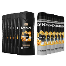Lynx Gold 6-Pack Bundle, Shower Gel 500ml + Body Spray 250ml, 6 Each