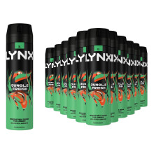 Lynx Jungle Fresh Deodorant Body Spray 200ml, 36 Pack, 48H Palm Leaf & Amber