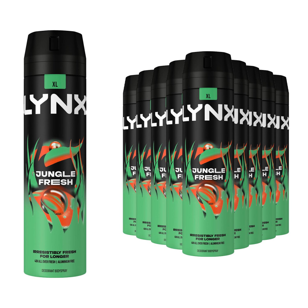 Lynx Men's Black Jungle Fresh Body Spray 48Hr Hd Fragrance Deodorant, 200Ml, 18 Pack In Size 48 - Image 3