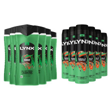 Lynx Jungle Fresh 6-Pack Bundle, Body Spray 250ml + Shower Gel 500ml, 6 Each