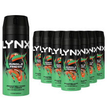 Lynx Jungle Fresh Deodorant Body Spray 150ml, 36 Pack, 48H Palm Leaf & Amber