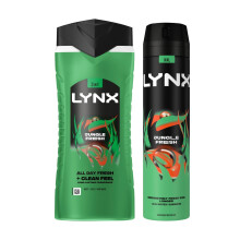 Lynx Jungle Fresh Duo, Body Spray 250ml + Shower Gel 500ml, 48H & 12H