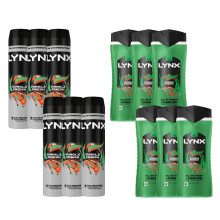 Lynx Jungle Fresh 6-Pack Bundle, Body Spray 250ml + Shower Gel 500ml, 6 Each