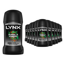 Lynx Jungle Fresh Deodorant Stick 50ml, 24 Pack, 48H Palm Leaf & Amber