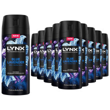 Lynx Blue Lavender Premium Deodorant Body Spray, 150ml, 24 Pack