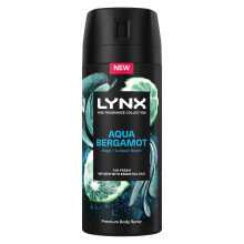 Lynx Aqua Bergamot Premium Body Spray 150ml, 72H Bergamot & Sage