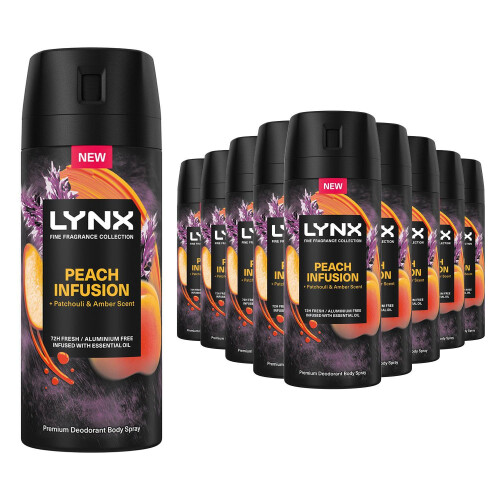 Lynx Lynx Peach Infusion Premium Deodorant Body Spray, 150ml, 36 Pack