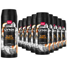 Lynx Black Vanilla Premium Deodorant Body Spray, 150ml, 30 Pack