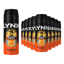 Lynx Sunset Fresh Deodorant Body Spray 150ml, 30 Pack, 48H Mango & Mandarin
