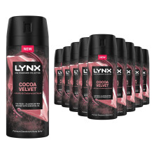 Lynx Cocoa Velvet Premium Deodorant Body Spray, 150ml, 30 Pack