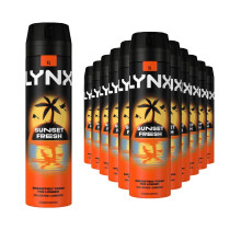 Lynx Sunset Deodorant Fresh Body Spray 200ml, 24 Pack, 48H Mango & Mandarin