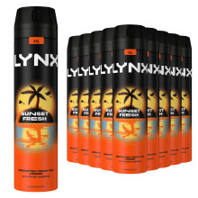 Lynx Sunset Fresh Deodorant Body Spray 250ml, 30 Pack, 48H Mango & Mandarin