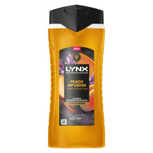 Lynx Peach Infusion Body Wash 400ml, 12H Fresh Shower Gel
