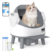 Automatic Cat Litter Tray Self Cleaning Cat Litter Box 8L Waste Bin APP Control