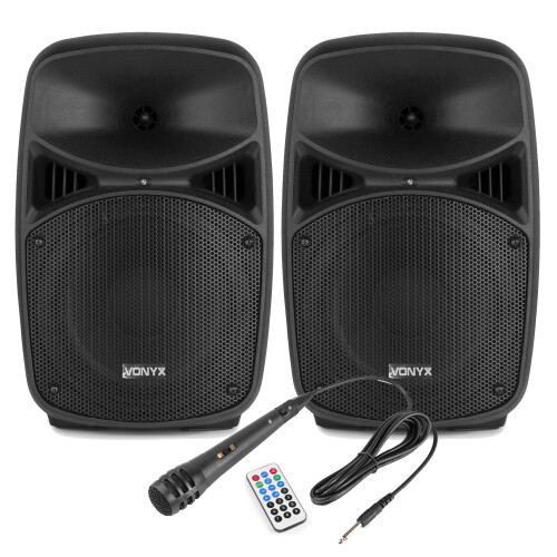 Vonyx VPS082A 400W 8" Active PA Speakers with Bluetooth Connectivity