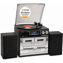DAB/DAB+ Record Player Turntable Cassette & CD player HiFi with USB Recording