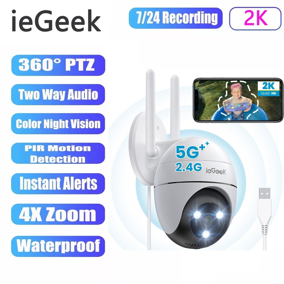 Photos - Surveillance Camera Iegeek Wireless Security Camera Outdoor 2.4G/5GHz WiFi Home Camera,360 IP CCTV 