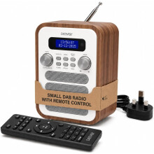 DAB Radio Bluetooth Large Remote Control FM Dual Alarms Denver DAB-48 White