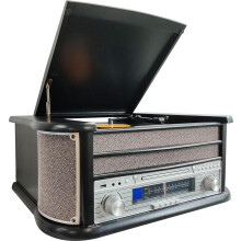 Record Player Turntable MCR50 8-in-1 CD Bluetooth Cassette Tape Radio FM/AM USB