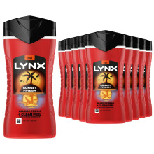 Lynx Sunset Fresh Shower Gel 3-in-1 Body Wash 225ml, 24 Pack